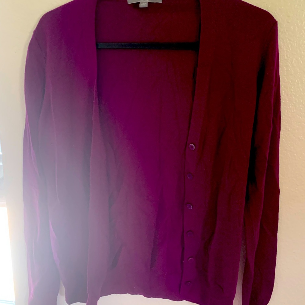 Plum Button Up Cardigan